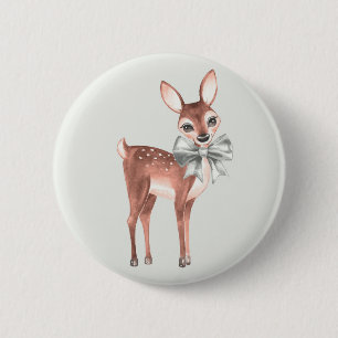 Patroon met Baby Deer 1 Ronde Button 5,7 Cm