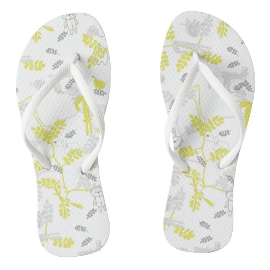 patroon met babydieren 2 teenslippers (Voetbed)