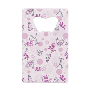 patroon met  babydieren kredietkaart flessenopener