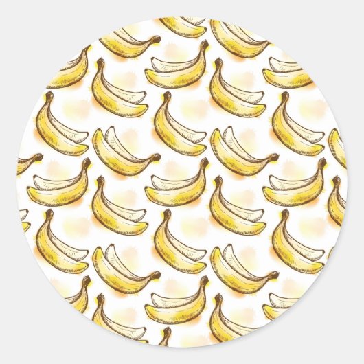 Patroon met banaan ronde sticker (Voorkant)