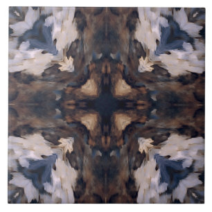  patroon met beige, bruin, wit en blauw tegeltje