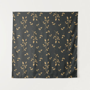 patroon met berry en bladeren van silhouettes wandkleed