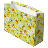 Patroon met bijen in blik groot cadeauzakje (Achterkant Gekanteld)