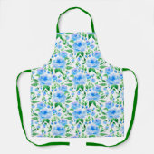 Patroon met blauwe waterverf bloemen schort (Voorkant)