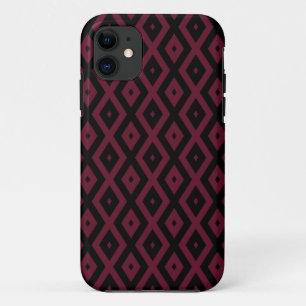 patroon met Bourgogne en zwarte diamant iPhone 11 Hoesje