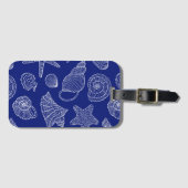 Patroon met Bright Blue Shell Bagagelabel (Voorkant (horizontaal))