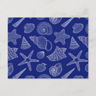 Patroon met Bright Blue Shell Briefkaart