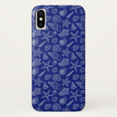 Patroon met Bright Blue Shell Case-Mate iPhone Case (Achterkant)
