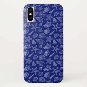Patroon met Bright Blue Shell iPhone X Hoesje