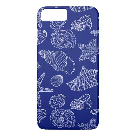 Patroon met Bright Blue Shell Case-Mate iPhone Case (Achterkant)