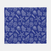 Patroon met Bright Blue Shell Fleece Deken (Voorkant (Horizontaal))