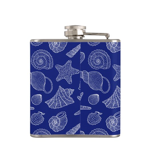 Patroon met Bright Blue Shell Heupfles (Achterkant)