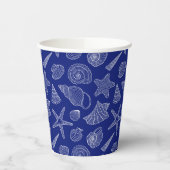 Patroon met Bright Blue Shell Papieren Bekers (Links)