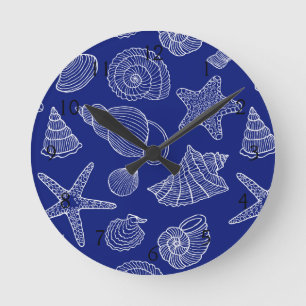 Patroon met Bright Blue Shell Ronde Klok