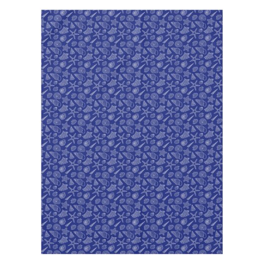 Patroon met Bright Blue Shell Tafelkleed (Voorkant)