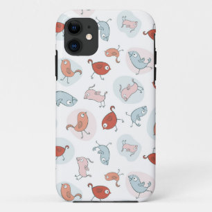 patroon met cartoon vogels iPhone 11 hoesje