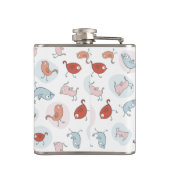 patroon met cartoon vogels heupfles (Achterkant)