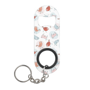 patroon met cartoon vogels sleutelhanger flessenopener