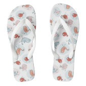 patroon met cartoon vogels teenslippers (Voetbed)