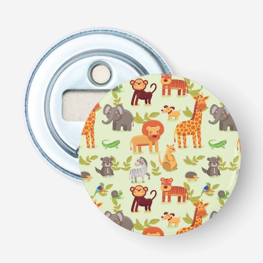 Patroon met Cartoons Button Flesopener (Voorkant)