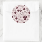 Patroon met Cherries 2 Ronde Sticker (Tas)