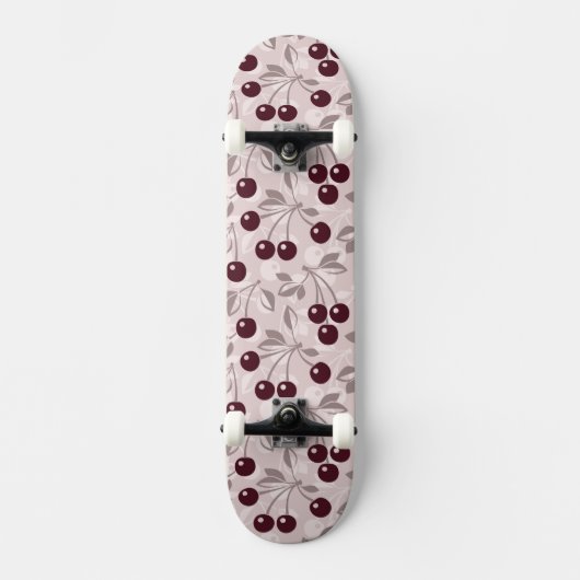 Patroon met Cherries 2 Skateboard (Voorkant)