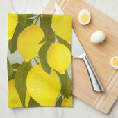 patroon met citroentakken theedoek (Quarter Fold)