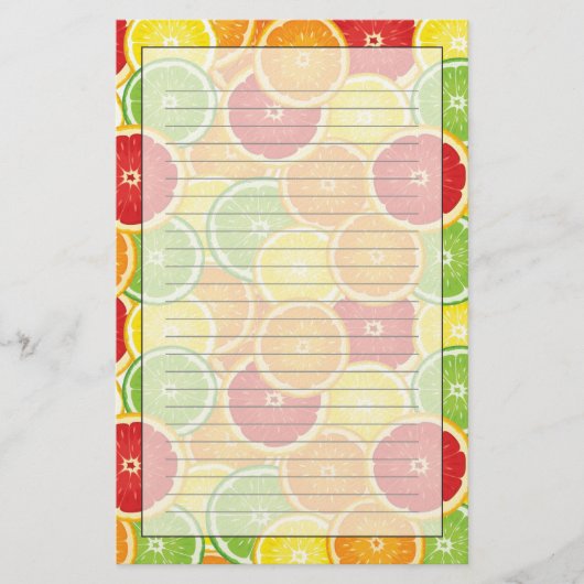 Patroon met citrusvruchten briefpapier (Voorkant)