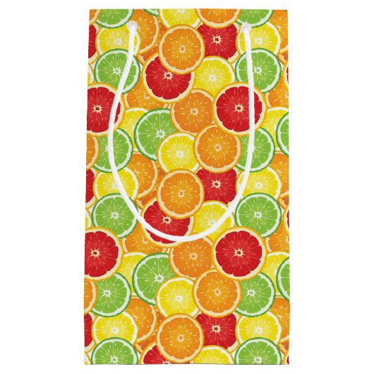 Patroon met citrusvruchten klein cadeauzakje (Voorkant)