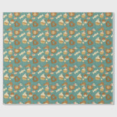 Patroon met cupcakes en snoepjes cadeaupapier (Vlak)