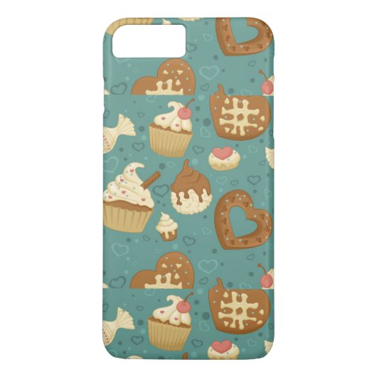 Patroon met cupcakes en snoepjes Case-Mate iPhone case (Achterkant)