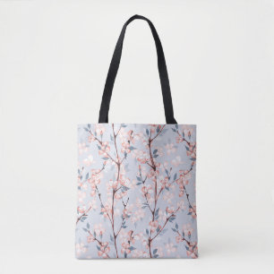 Patroon met delicate lentesakura-bloemen draagtas
