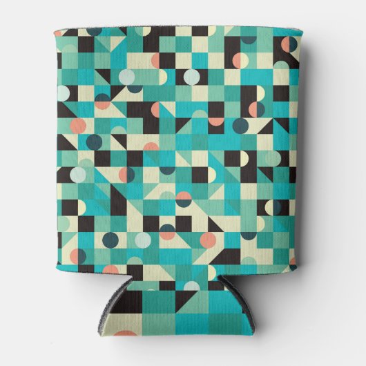  patroon met driehoeken en cirkels. blikjeskoeler (Voorkant)