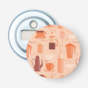 Patroon met drinken en tekst button flesopener