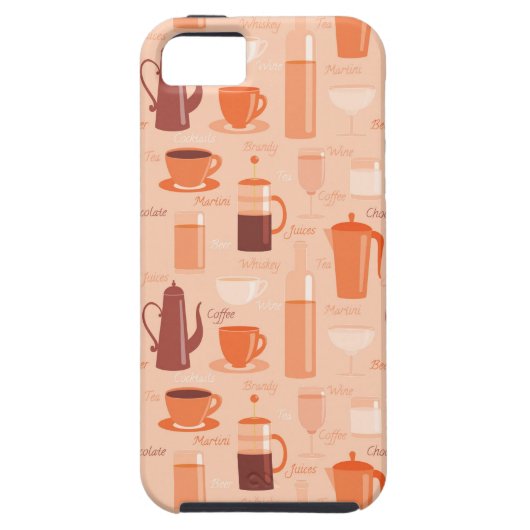 Patroon met drinken en tekst Case-Mate iPhone case (Achterkant)