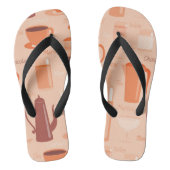 Patroon met drinken en tekst teenslippers (Voetbed)