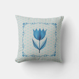 Patroon met een blauwe tulp kussen