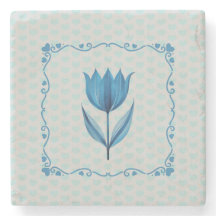 Patroon met een blauwe tulp