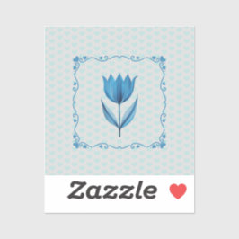 Patroon met een blauwe tulp sticker