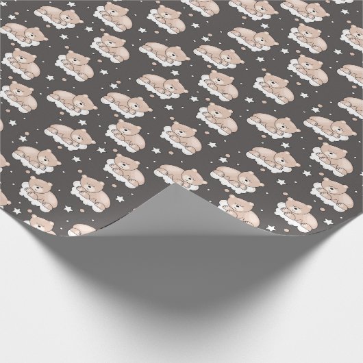 patroon met een klein beer slapen cadeaupapier (Hoek)