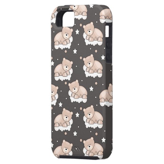 patroon met een klein beer slapen Case-Mate iPhone case (Achterkant Links)