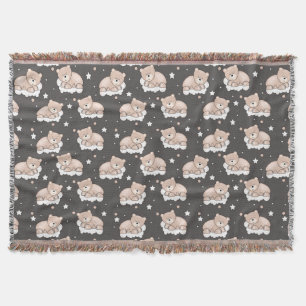 patroon met een klein beer slapen deken