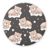 patroon met een klein beer slapen keramische knop (Voorkant)