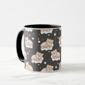 patroon met een klein beer slapen mok (Voorkant links)