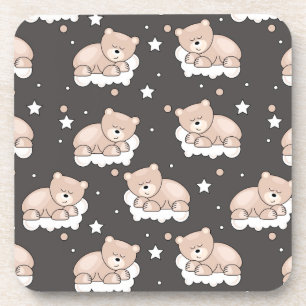patroon met een klein beer slapen onderzetter