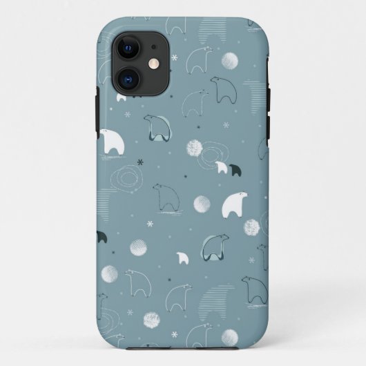 patroon met een schattig polair Case-Mate iPhone case (Achterkant)