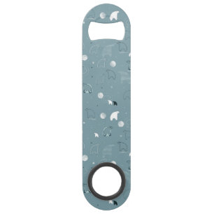 patroon met een schattig polair speed flessenopener