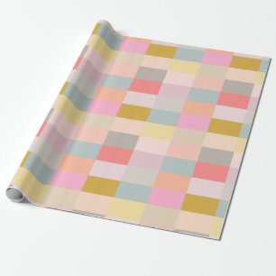  patroon met eenvoudige geometrische patches cadeaupapier