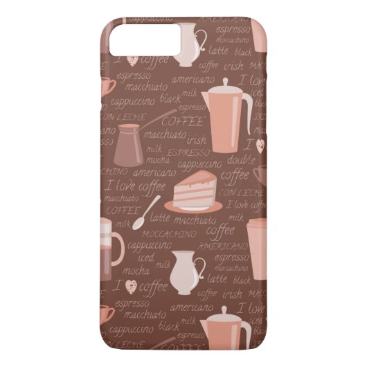 Patroon met elementen in verband met koffie Case-Mate iPhone case (Achterkant)