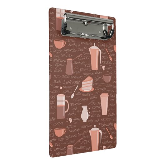 Patroon met elementen in verband met koffie mini klembord (Schuin)